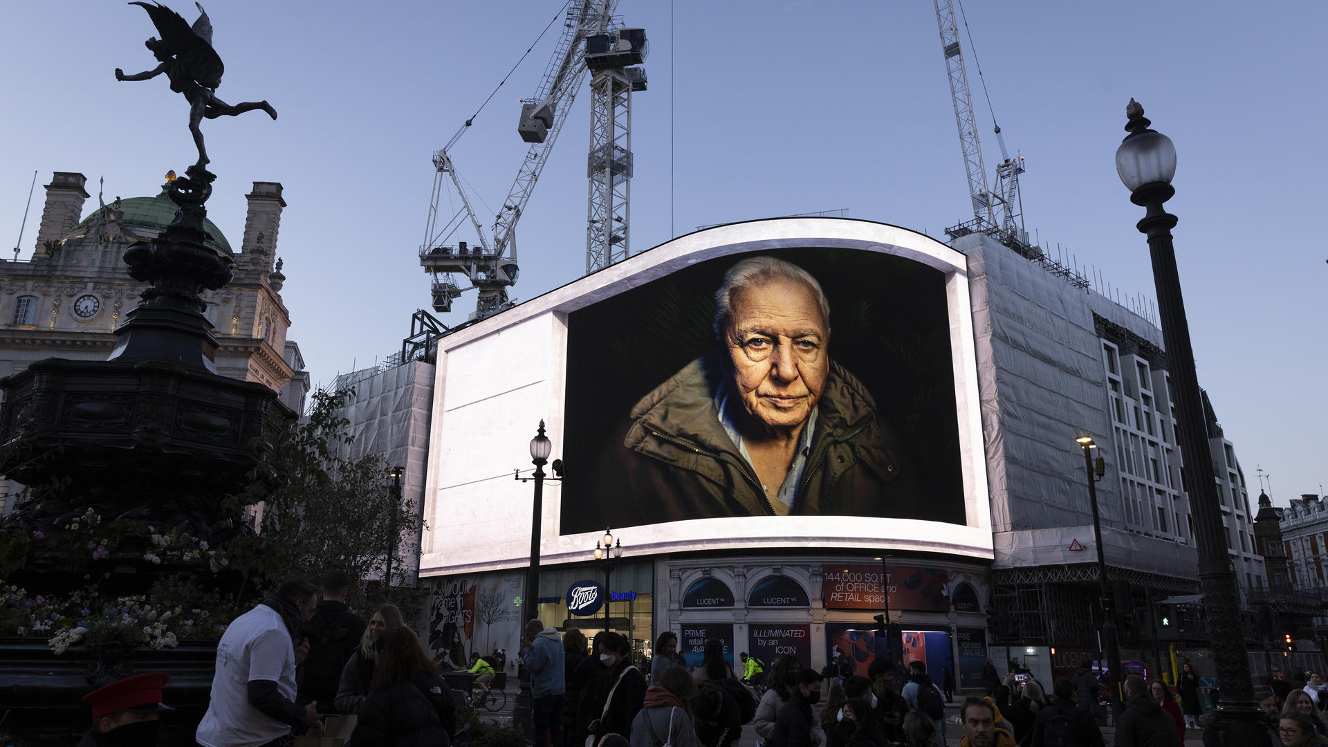 Sir David Attenborough’s appearance on the lights drew crowds and promoted the launch of The BBC’s AR experience in Piccadilly Circus. Piccadilly Circus Green Takeover