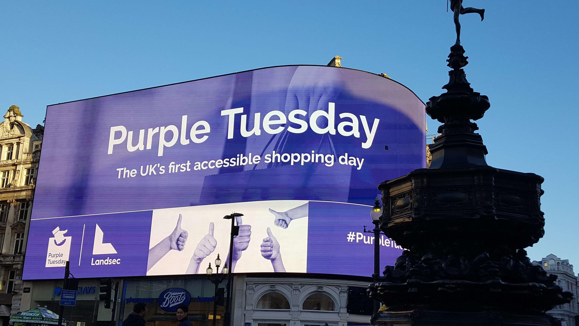 Purple Tuesday at Piccadilly Lights