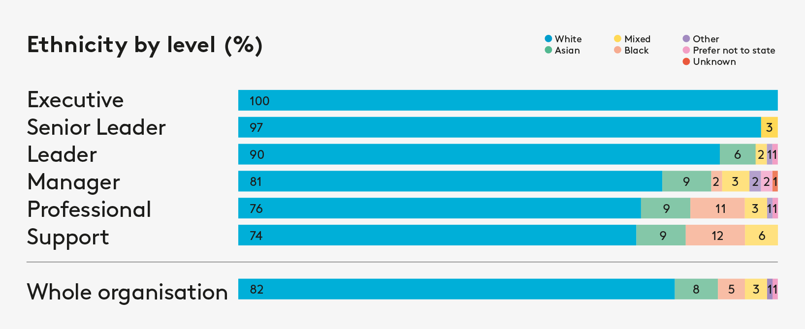 Ethnicity by level 2022